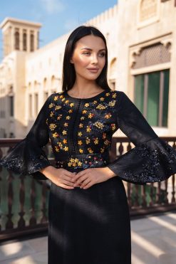 Black Tulle Kaftan 8 BAHI 000006 4 Black Tulle Kaftan