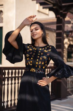 Black Tulle Kaftan 9 BAHI 000006 5 Black Tulle Kaftan