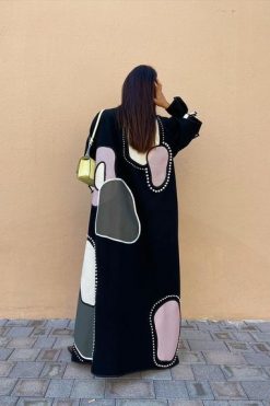 YN 000007 3 Colorful Oval Winter Abaya