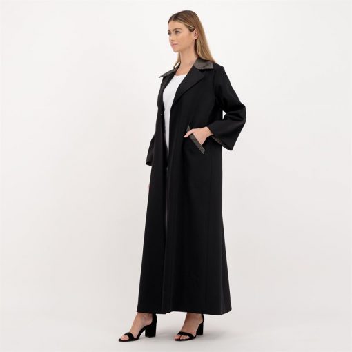 Black collerline Abaya
