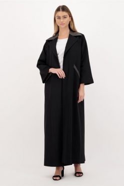 BAHI 000012 4 Black collerline Abaya