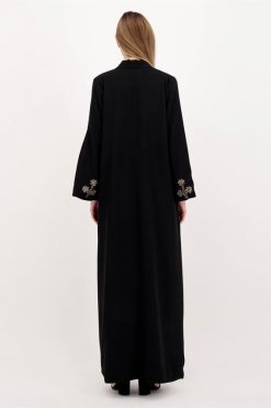 BAHI 000013 3 Black Abaya Emb