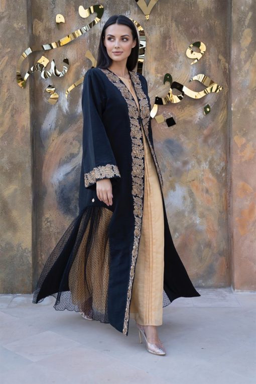 Black & Gold Abaya Set