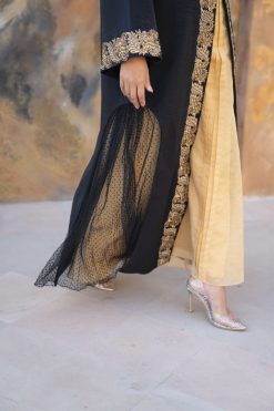 BAHI 000014 4 Black & Gold Abaya Set
