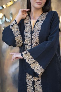 BAHI 000014 5 Black & Gold Abaya Set