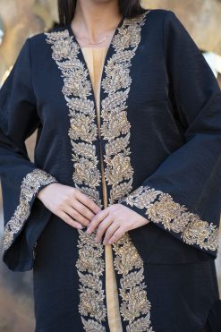 BAHI 000014 6 Black & Gold Abaya Set