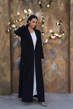 BAHI 000018 5 Black Shawal coller Abaya