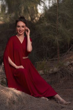 ECS 22100 4 Drape Red Kaftan