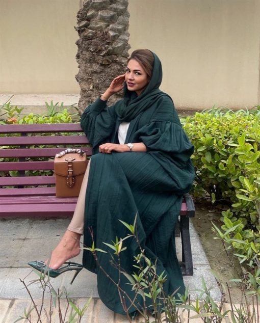 Green Linen Abaya