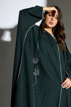 MOIS 22101 3 Shamua Green Abaya