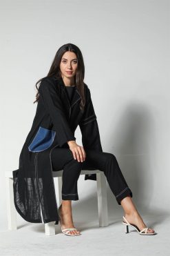 MOI012236 4 Navy Denim Pocket Travel Set