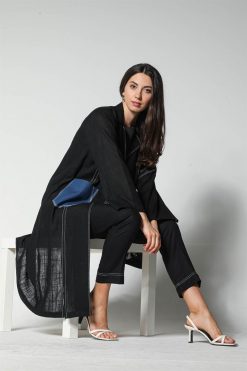 MOI012236 6 Navy Denim Pocket Travel Set