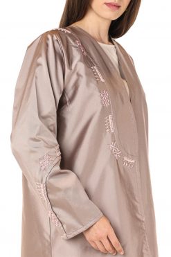 MOI012217 4 Open-Front Satin Abaya