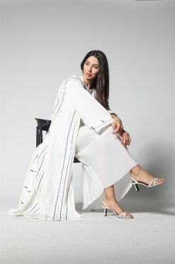 White Thread Work Dress