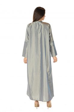 عباية تفيتا رمادية 8 MOI012224 3 Teffeta Grey Abaya