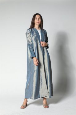 عباية تفيتا رمادية 10 MOI012224 5 Teffeta Grey Abaya
