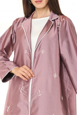 MOI012225 4 Satin Abaya With Embroidery