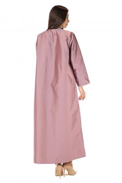 MOI012225 5 Satin Abaya With Embroidery