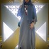 Grey Abaya with Thread work