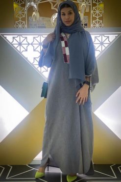Grey Abaya with Thread work