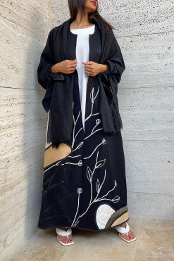 White Flower Abaya