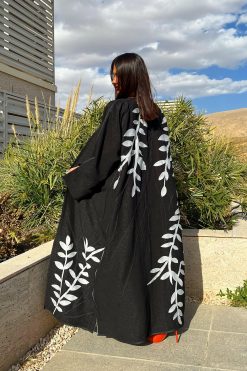 Gray Leaf Abaya 