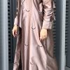 MOI032202 1 Pink Embroidered Abaya