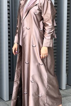 Pink Embroidered Abaya