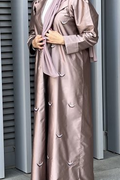 MOI032202 4 Pink Embroidered Abaya