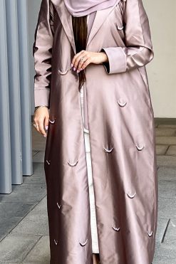 MOI032202 5 Pink Embroidered Abaya
