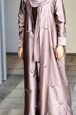 MOI032202 6 Pink Embroidered Abaya