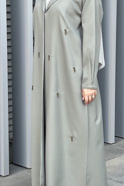 MOI032203 5 Polyester Grey Abaya