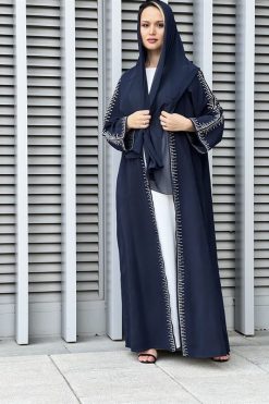 MOI032209 3 rotated Navy Shamua Abaya