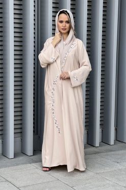 Beige Nada Embroidery Abaya