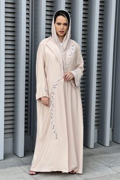 MOI032210 3 rotated Beige Nada Embroidery Abaya