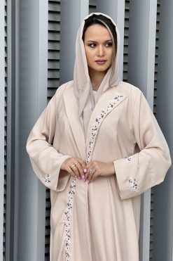 MOI032210 6 rotated Beige Nada Embroidery Abaya