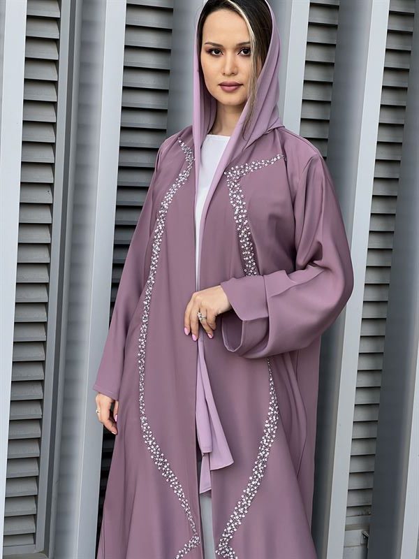 Mountbatten Pink Nada Embroidery Abaya 5 Mountbatten Pink Nada Embroidery Abaya - Image 5