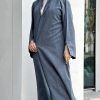 Grey Melange Embroidery Abaya 11 Grey Melange Embroidery Abayas