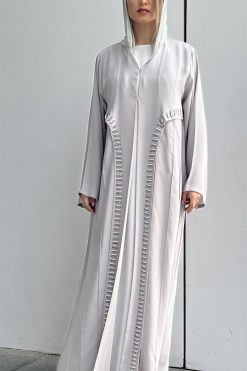 MOI032214 3 Grey Nada Embroidery Abaya