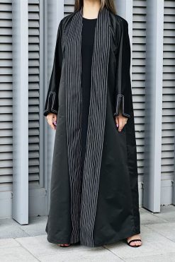 MOI032216 5 Black Victoria Satin Abaya