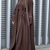 MOI032225 1 Brown Louise Crepe Abaya Set