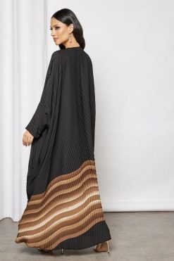 Self printed pleated abaya 6 Bsi3623 3 Self printed pleated abaya