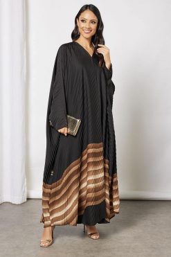Self printed pleated abaya 7 bsi3623 4 Self printed pleated abaya