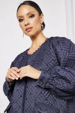 Quilted pearls embellished abaya 5 bsi3630 2 Quilted pearls embellished abaya