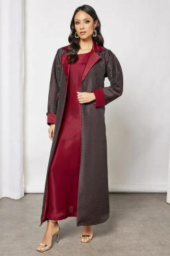 Bsi3649 4 Maroon Abaya inner Dress