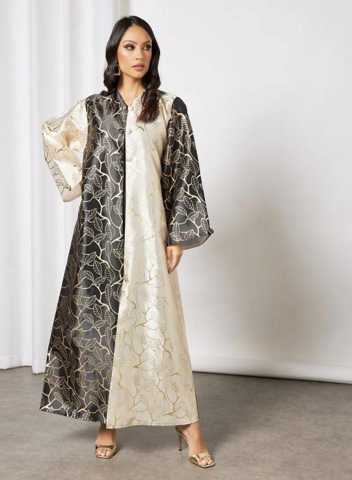 Gold foiled print on abaya