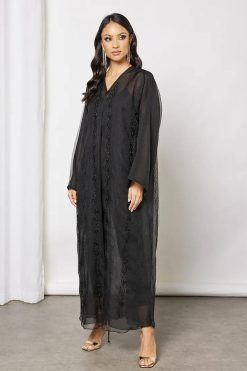 Bsi3657 3 Beads embellished abaya