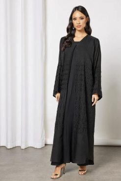 Bsi3660 3 Beads embellished abaya