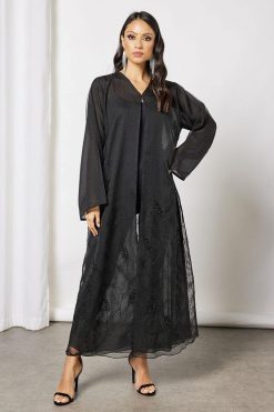 bsi3664 3 Beads embellished abaya
