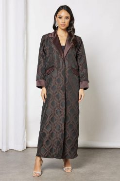 bsi3673 3 Jacquerd printed abaya